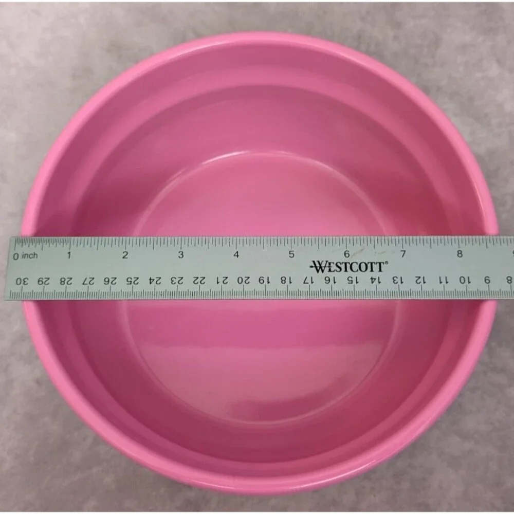 Vintage German Heavy Pink Ceramic Mixing Bowl 2.5 Quarts 1950s Farmhouse Decor